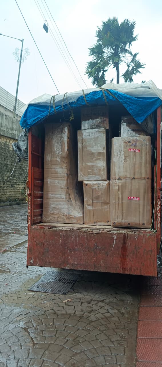 Truck loaded with packed household goods ready to move from Ghatkopar